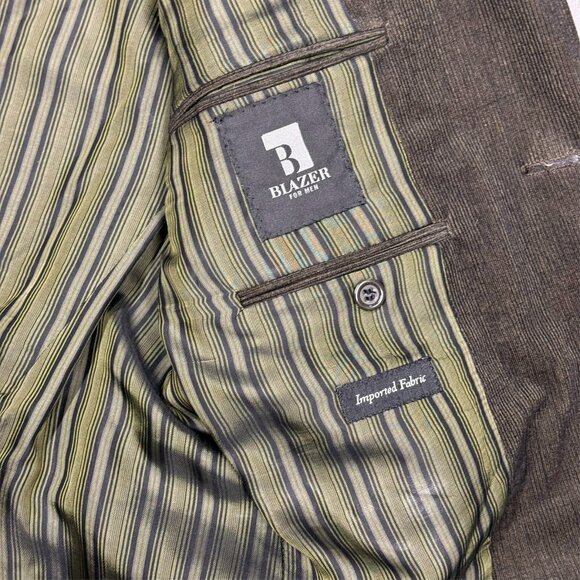 Jack Victor Velvet Corduroy Blazer Brown Sport Coat Made in Canada 40S - Picture 10 of 11